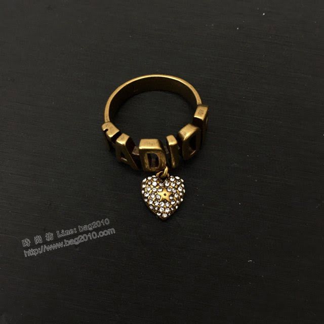 Dior飾品 迪奧經典熱銷款字母愛心吊墜戒指  zgd1478